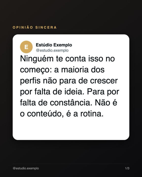 Exemplo de lâmina no estilo Tweet